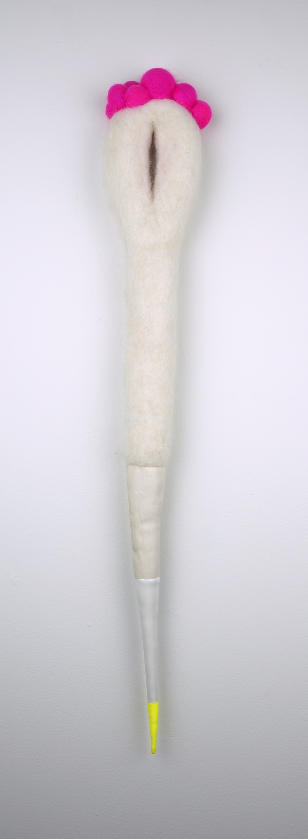florescent ends sculpture porcelain, fiber, plastic