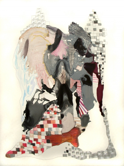 "Drawing 4" Large Works on Paper Flashe paint, color pencil, ink, collage on Rives de Lin paper