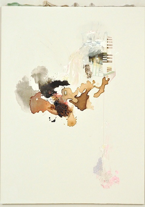 Painting #2 Paintings on Paper and Linen 2013 - 2001 Coffee, Flashe paint, ink, color pencil, collage, felt on BFK paper on stretched linen