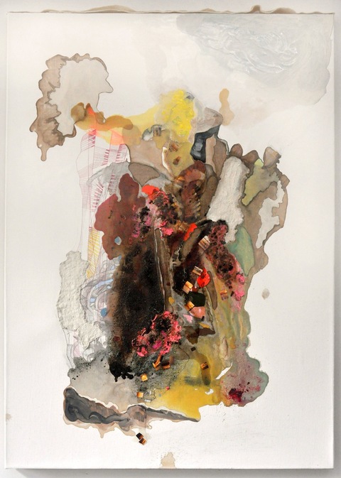 Summer Trouble Paintings on Paper and Linen 2013 - 2001 Flashe paint, resin, photographs,color pencil, paper mache, coffee, ink, acyrlic,gesso, felt on BFK paper on stretched jute