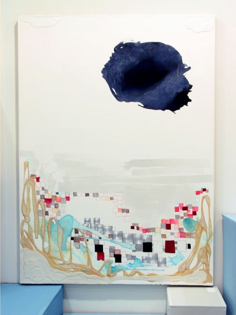 "Hopeless Disbelief" Past Works Flashe paint, color pencil, ink, on Rives BFK paper on stretched linen