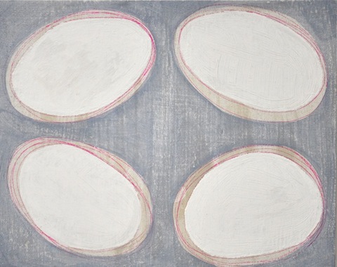 4 Corners Small Paintings Diatomaceous earth, gesso, Flashe paint, acrylic, ink, magic marker on wood panel
