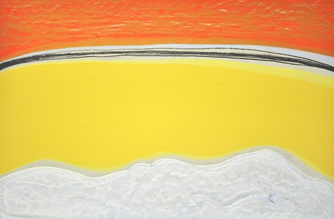 Sunday Small Paintings Diatomaceous earth, gesso, Flashe paint, acrylic, ink, magic marker on wood panel