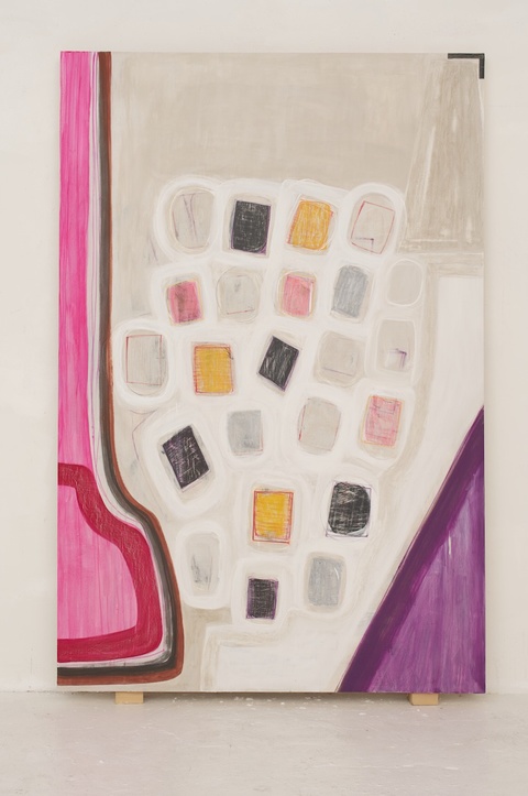 Lint Collector Current Paintings Diatomaceous earth, gesso, Flashe paint, acrylic, ink, magic marker on wood panel