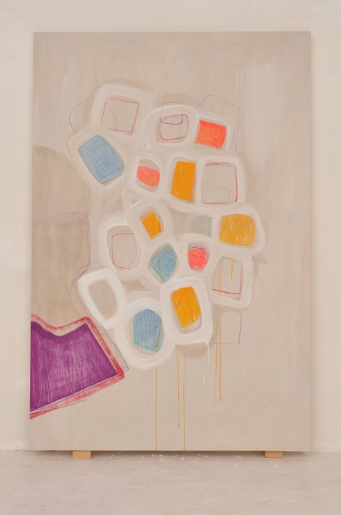 Pile Up Current Paintings Diatomaceous earth, gesso, Flashe paint, acrylic, ink, magic marker on wood panel