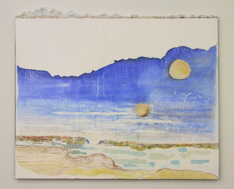 "Closer Than You Think" Past Works Flashe paint, PVA, gesso, and felt on Rives BFK paper on stretched linen