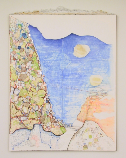 "More Ground to Cover" Past Works Flashe paint, PVA, gesso, and felt on Rives BFKpaper on stretched linen