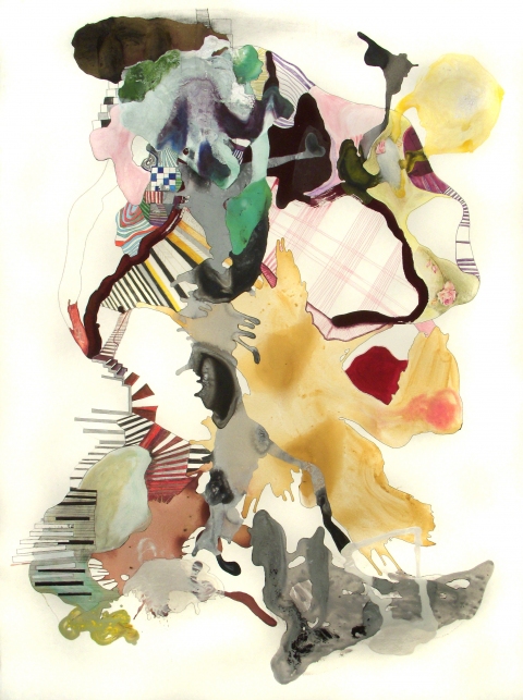 "Drawing 2" Large Works on Paper Flashe paint, color pencil, ink, collage on Rives de Lin paper