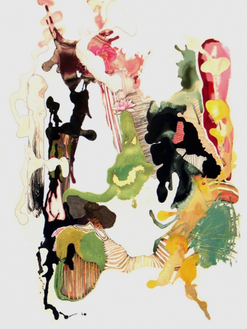 "Drawing 5" Large Works on Paper Flashe paint, color pencil, ink, collage on Rives de Lin paper