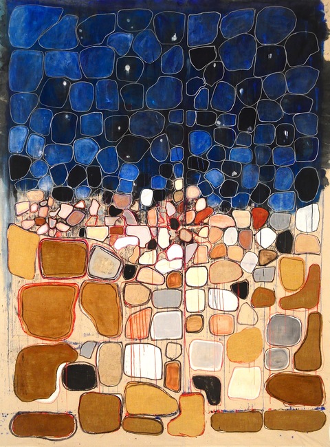 Night 2019 Large Paintings Flashe paint, marker, acrylic, burlap on canvas