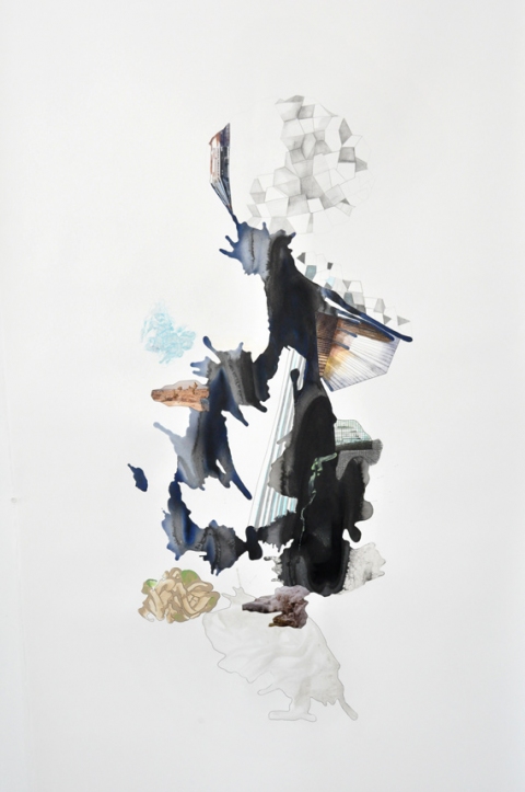 "Yesterday" Large Works on Paper Ink, color pencil, pencil, Flashe paint on BFK paper