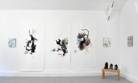 "Yesterday, Today Tomorrow" Large Works on Paper Ink, color pencil, pencil, Flashe paint on BFK paper