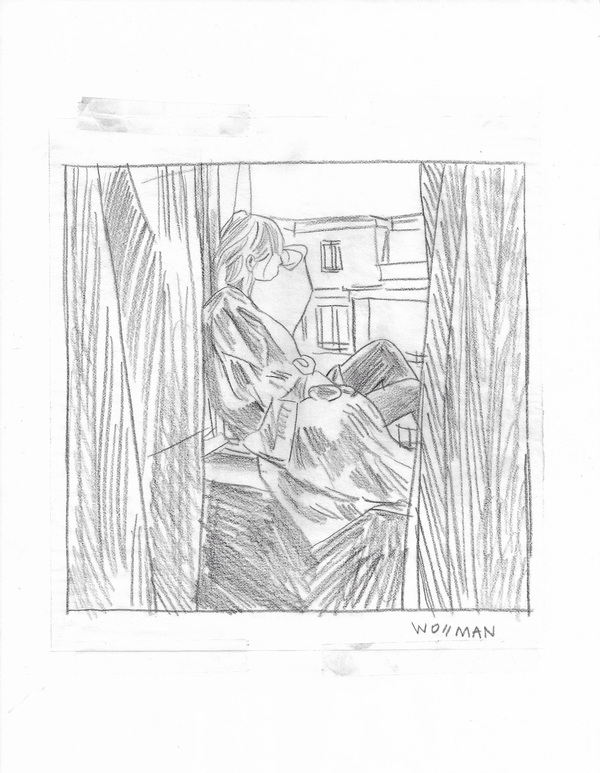 Paris perch TIFFANY WOLLMAN 2017 Pencil on paper