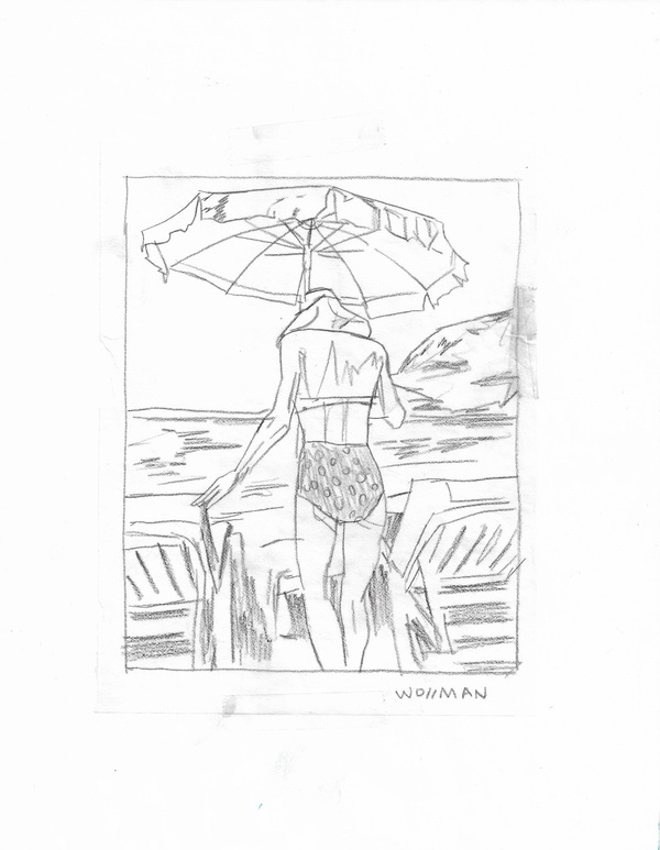 Nikki in France TIFFANY WOLLMAN 2017 Pencil on paper