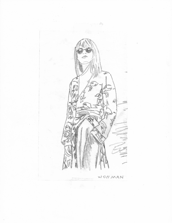 fashion show look 27 TIFFANY WOLLMAN 2018 Pencil on paper