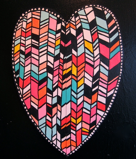 Feista Cactus TIFFANY WOLLMAN 2011 Acrylic latex and flourescent paint on hand cut wood