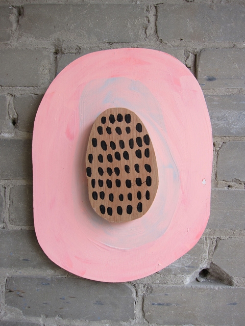 Pig nipples TIFFANY WOLLMAN 2011 Acrylic latex on hand cut wood