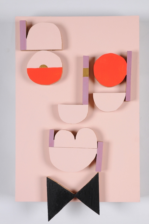 Letter Face TIFFANY WOLLMAN 2010 Acrylic latex, metallic and flourescent paint on hand cut wood