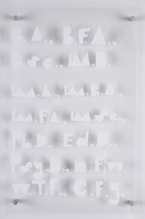 Acryonums TIFFANY WOLLMAN 2010 Laser cut vinyl on plexi glass