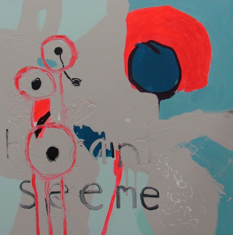 Flowers TIFFANY WOLLMAN 2010 Acrylic latex and flourescent paint on wood
