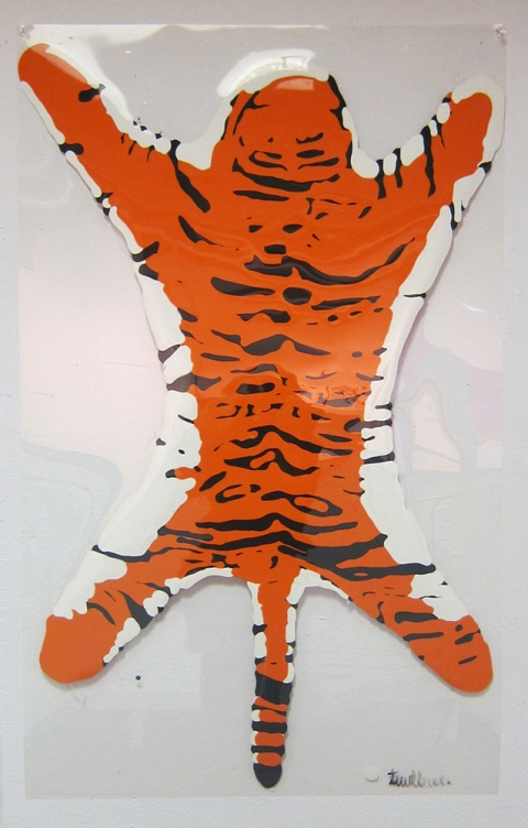 Skin study (tiger) TIFFANY WOLLMAN 2012 Acrylic latex on vellum