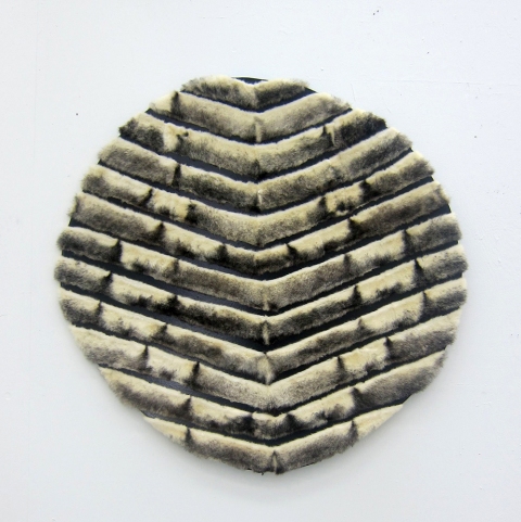 Vera's Fur TIFFANY WOLLMAN 2012 Deconstructed 1920s Calgary fur coat on acrylic latex and hand cut wood
