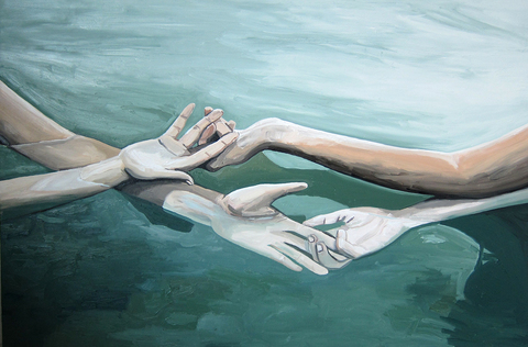"Hands in water" TIFFANY WOLLMAN 2014 Oil on canvas
