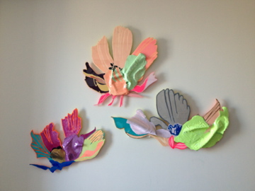 flowers TIFFANY WOLLMAN 2012 Acrylic and spray paint on hand cut wood