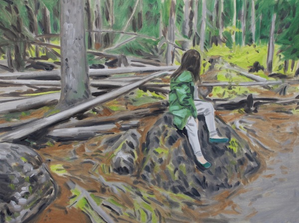 Hike to the falls 2 TIFFANY WOLLMAN 2017 Oil on canvas paper