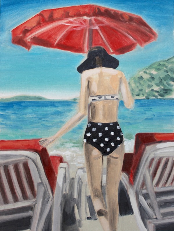 Nicki in Nice TIFFANY WOLLMAN 2017 Oil on canvas paper