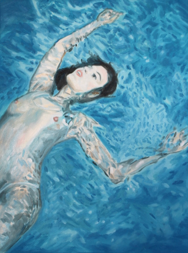 Salt water float TIFFANY WOLLMAN 2017 Oil on canvas paper