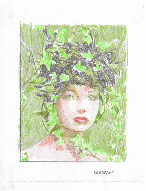 Kate Buch and ivy TIFFANY WOLLMAN 2019 Pencil and pencil crayon on paper