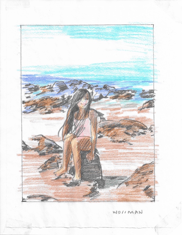 Maui girls trip TIFFANY WOLLMAN 2019 Pencil and pencil crayon on paper