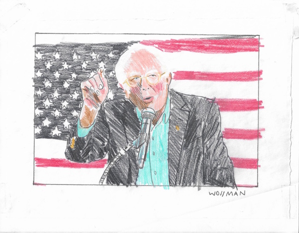 Bernie we love you TIFFANY WOLLMAN 2019 Pencil and pencil crayon on paper