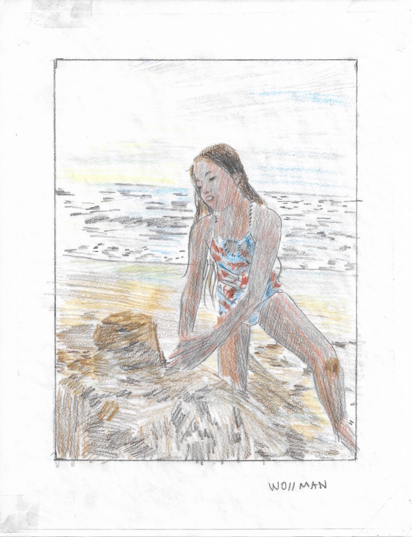 Building castles in the late afternoon II TIFFANY WOLLMAN 2019 Pencil and pencil crayon on paper