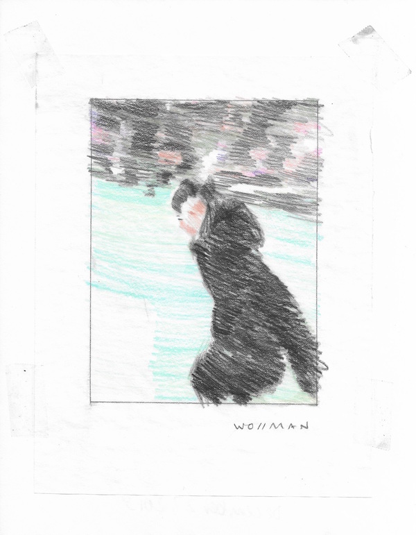 Madilyn Skating II TIFFANY WOLLMAN 2019 Pencil and pencil crayon on paper