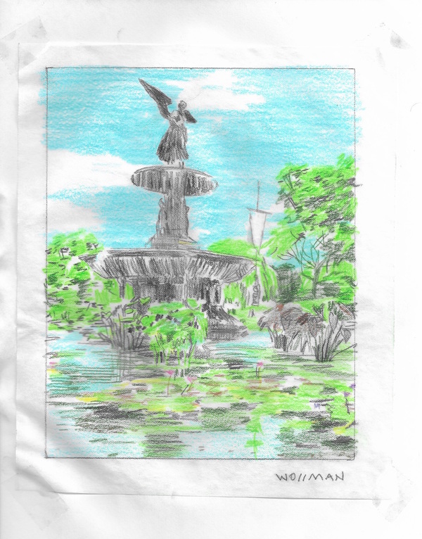 Park angel II TIFFANY WOLLMAN 2019 Pencil and pencil crayon on paper