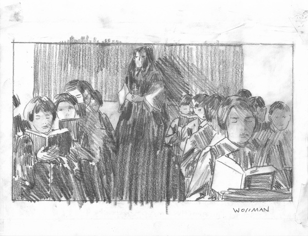 Residential horror TIFFANY WOLLMAN 2019 Pencil on paper