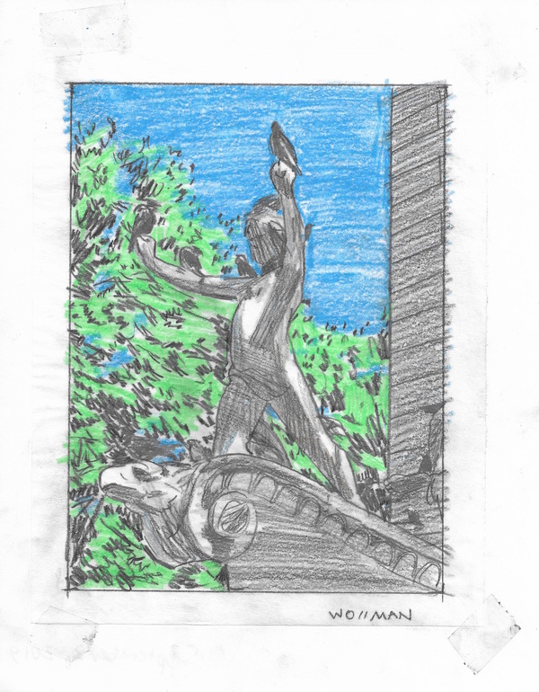 Concrete figures IV TIFFANY WOLLMAN 2019 Pencil and pencil crayon on paper