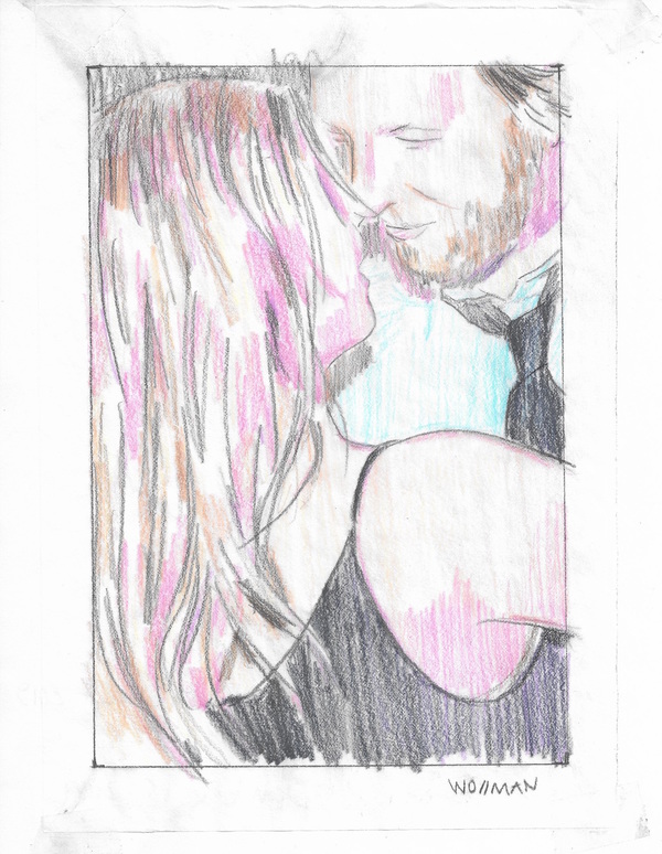 Wedding dancers II TIFFANY WOLLMAN 2019 Pencil and pencil crayon on paper