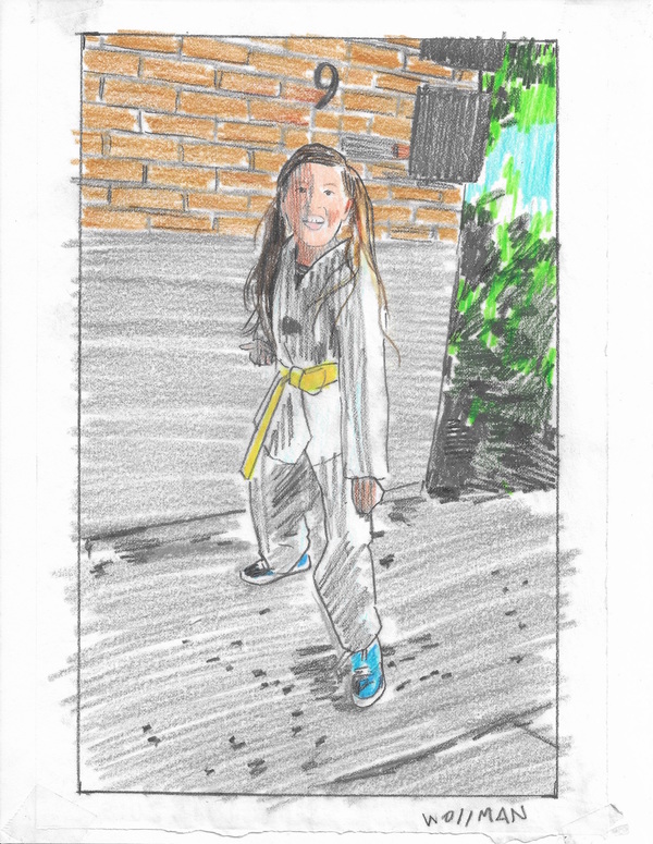 Yellow belt TIFFANY WOLLMAN 2019 Pencil and pencil crayon on paper