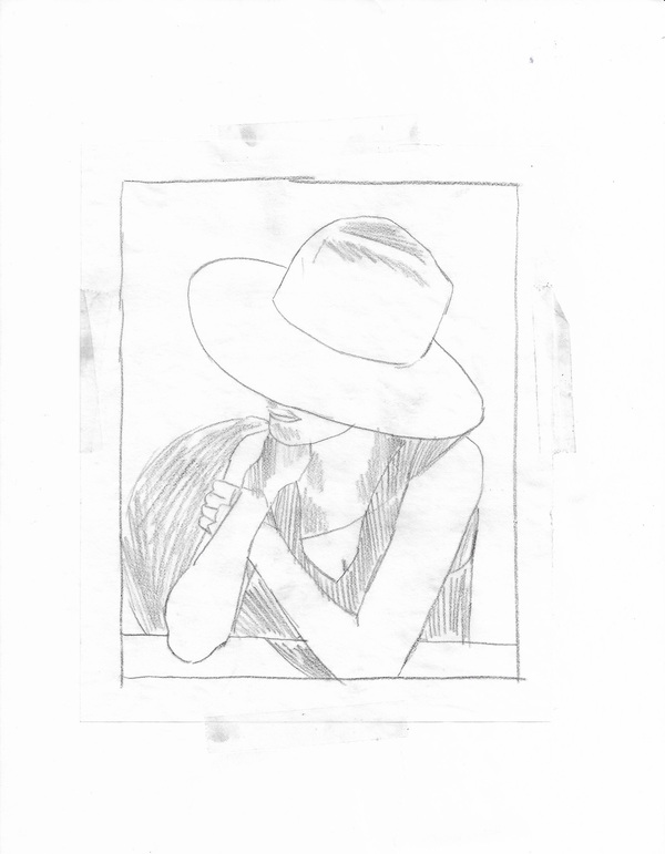 Stranger in a fedora TIFFANY WOLLMAN 2018 Pencil on paper