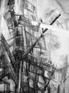 Tina Grondin  "From Emptied Spaces" bound graphite on canvas
