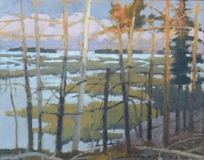 Tom Maakestad Woods and Water Portfolio 	Oil on Panel 