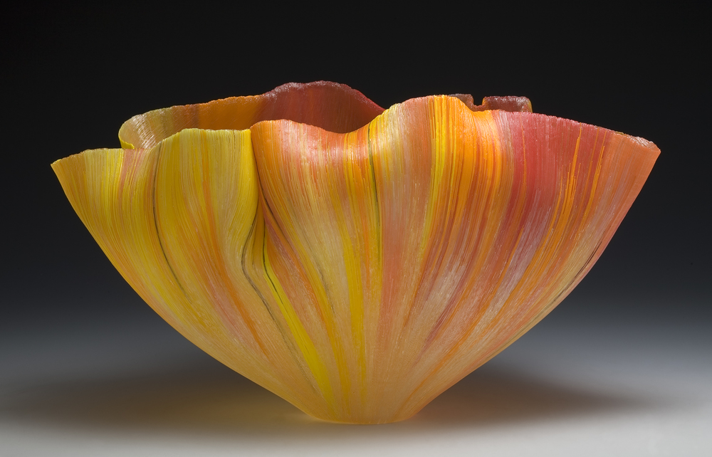 Solleone Toots Zynsky Recent Works Filet-de-Verre Fused and thermo formed colored glass threads