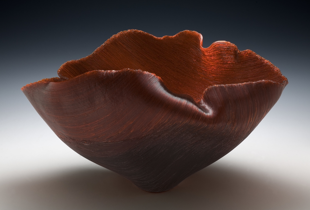 Addure Toots Zynsky Recent Works Filet-de-Verre Fused and thermo formed colored glass threads