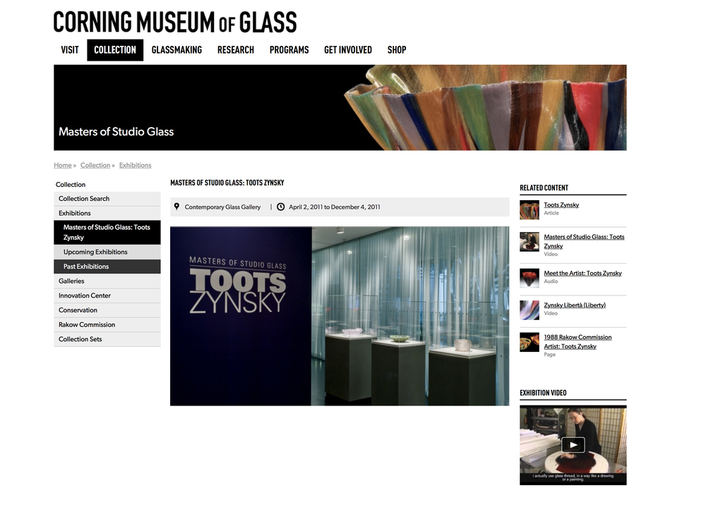 Masters of Studio Glass, Corning Museum of Glass. On the Web