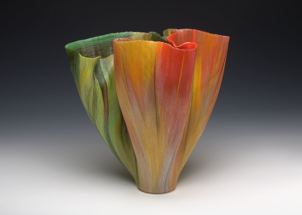 Plenilunio Nascente Toots Zynsky Recent Works Filet-de-Verre Fused and thermo formed colored glass threads