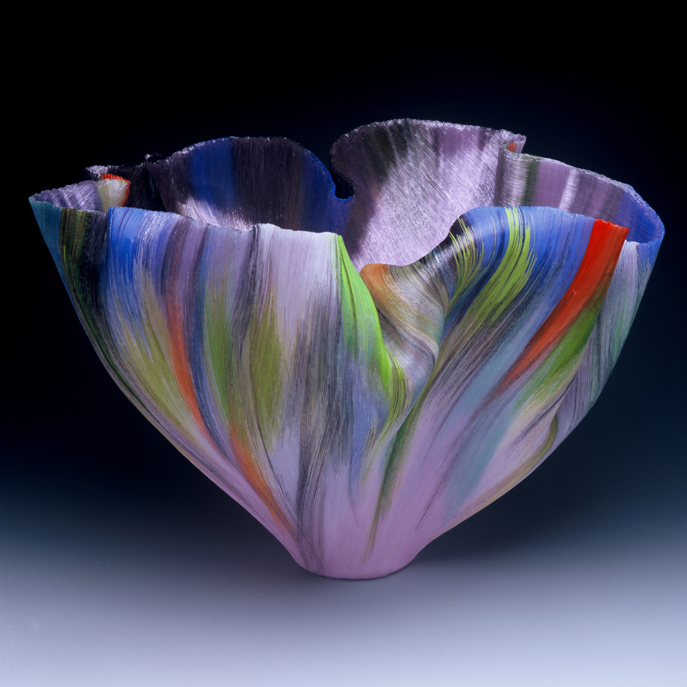 Rimbombare Toots Zynsky Recent Works Filet-de-Verre Fused and thermo formed colored glass threads