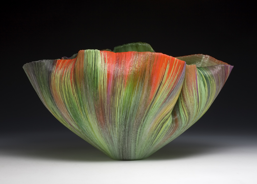 Melograno Toots Zynsky Recent Works Filet-de-Verre Fused and thermo formed colored glass threads